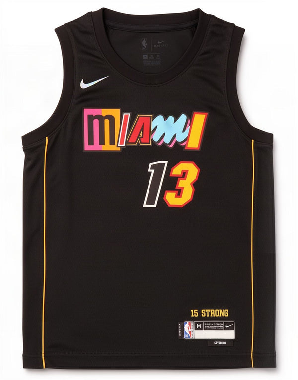 Nike Herre Miami Heat Grafisk Vest Top Medium Sort Polyester