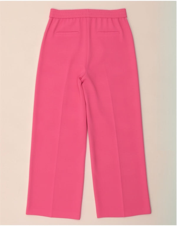 Marks & Spencer Womens Casual Trousers UK 14 Large W36 L29 Pink Colourblock