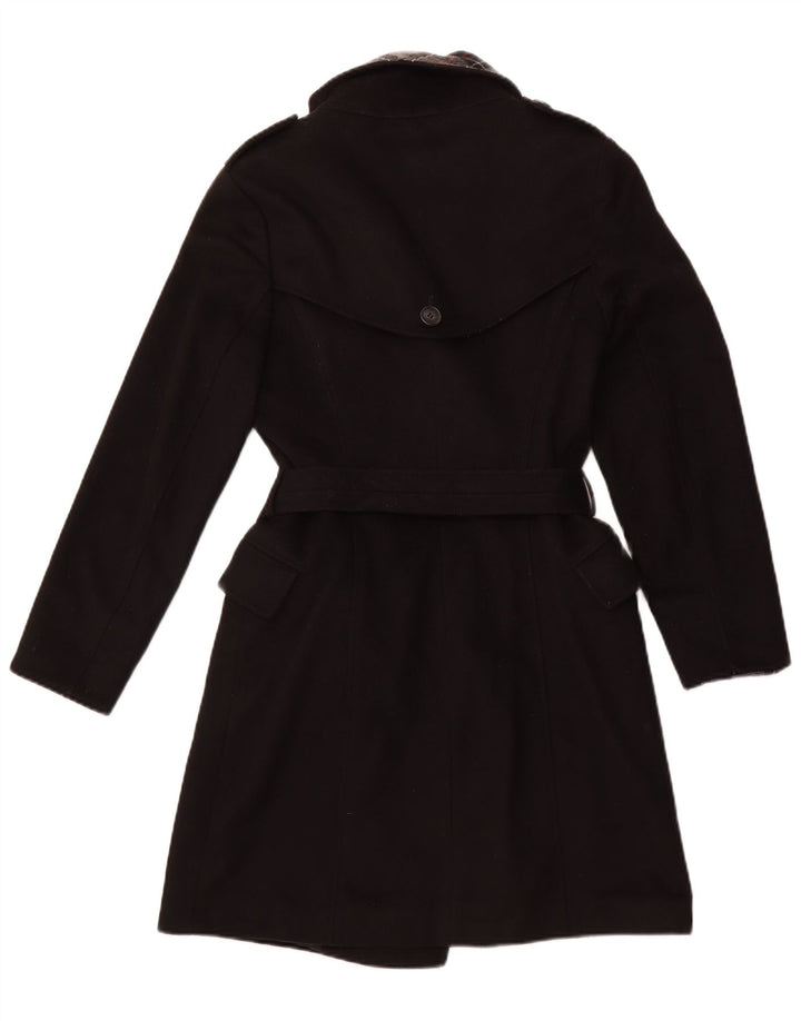 Barbour Womens Trench Coat UK 8 Small  Black Wool