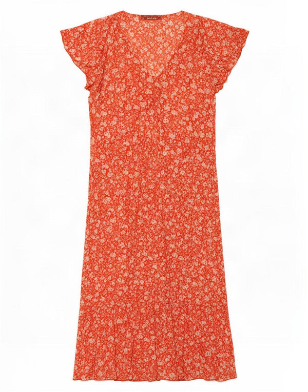 Marks & Spencer Womens Tall Maxi Dress UK 16 Large Red Floral Viscose