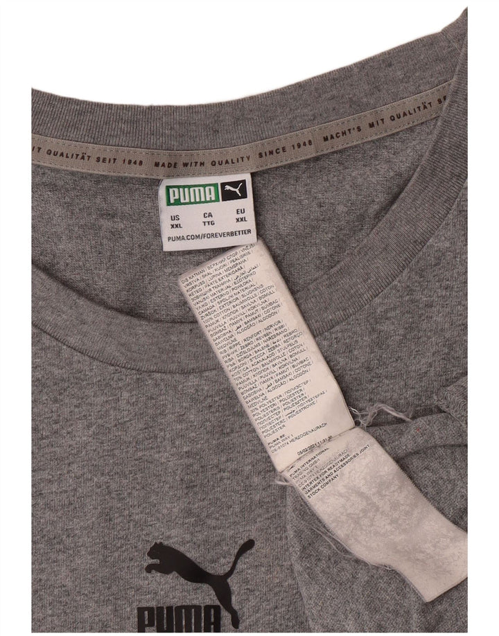Puma Mens Graphic T-Shirt Top 2XL Grey Cotton