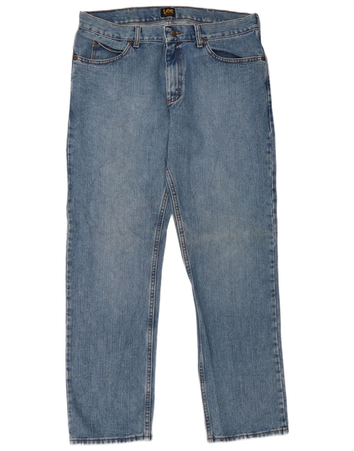 LEE Herre Regular Fit Straight Jeans W35 L32 Blå Bomuld
