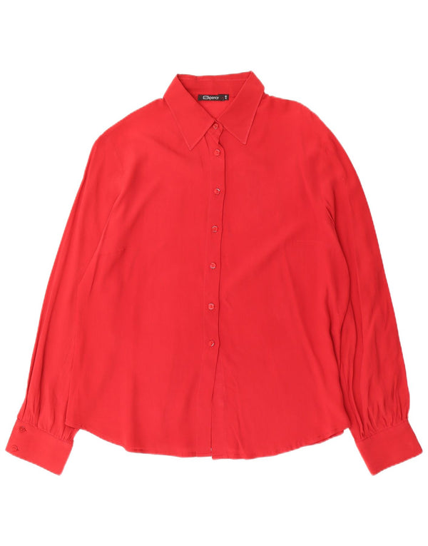 Blusa Camisa Mujer Superior IT 48 XL Seda Roja