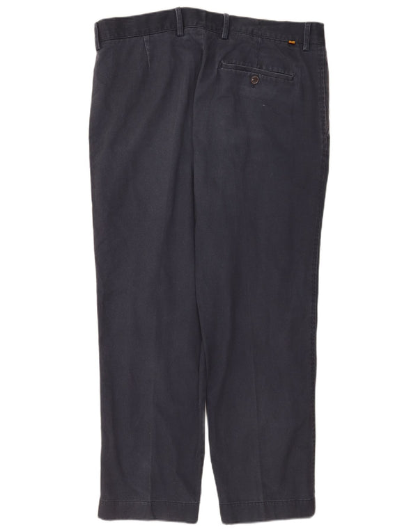 Farah Mens Classic Fit Chino Trousers W36 L27 Navy Blue Cotton