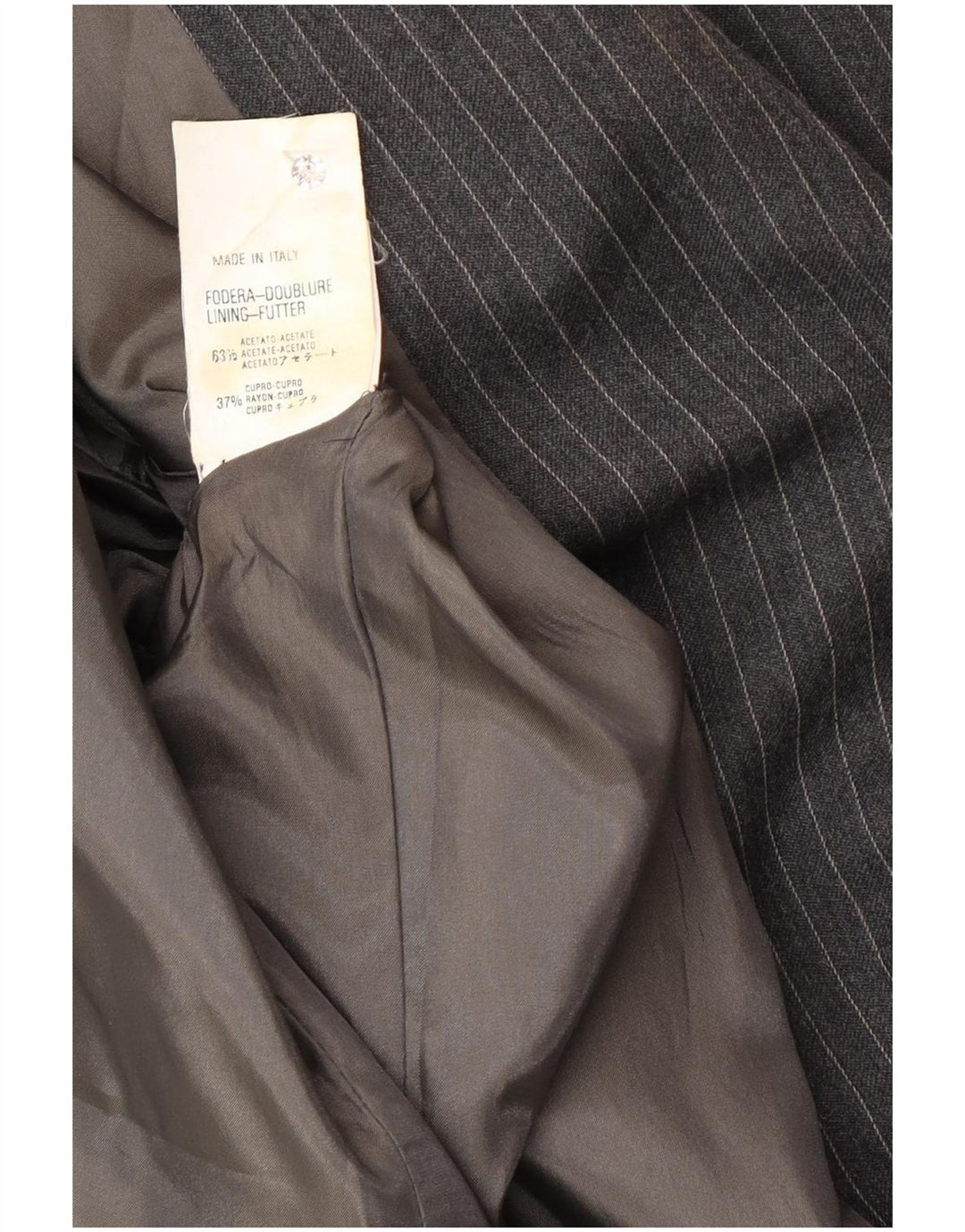 Ferre Womens 001 1 Button Blazer Jacket UK 16 Large Grey Pinstripe Acetate
