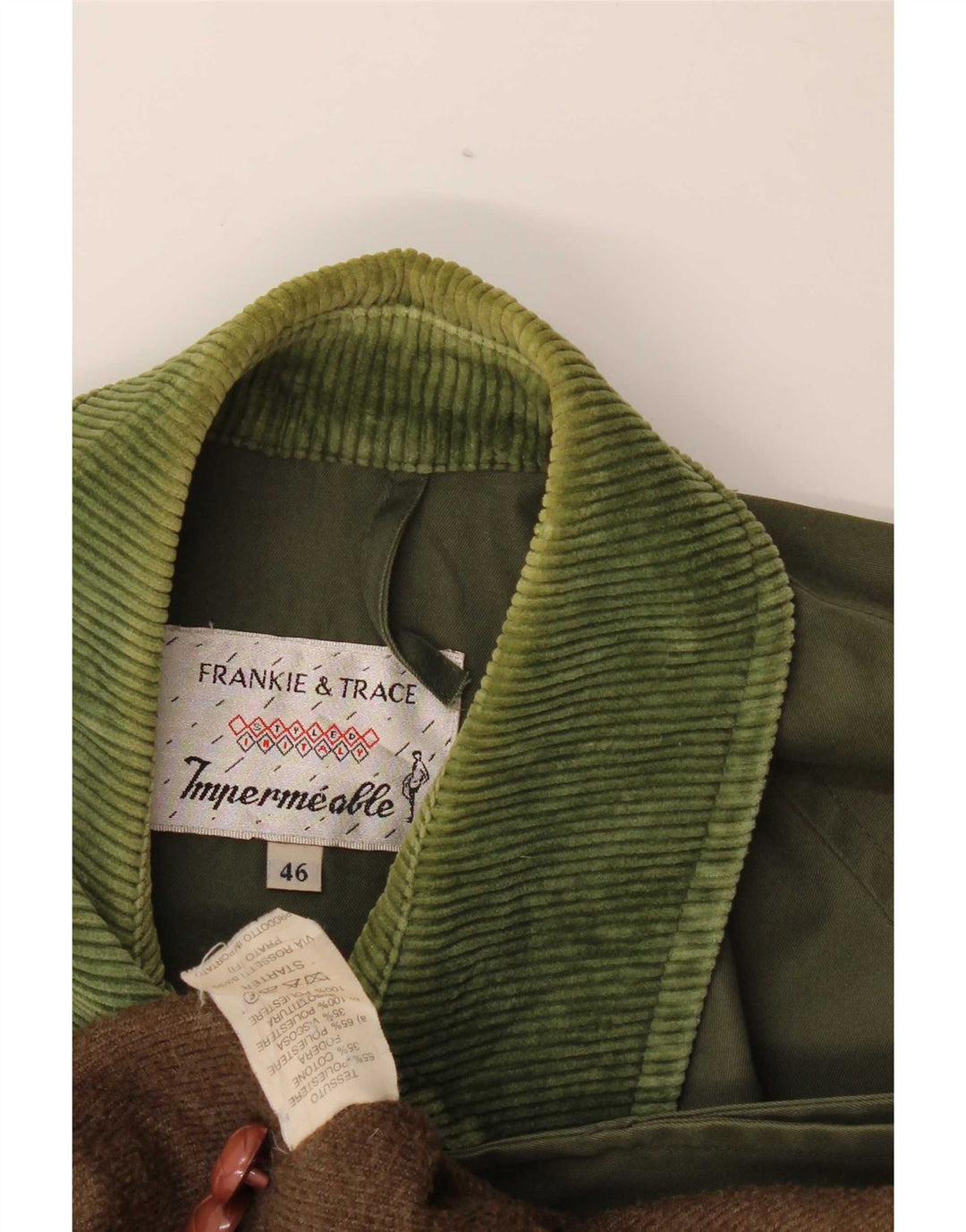 Frankie & Trace Abrigo para hombre IT 46 Small Caqui Poliéster