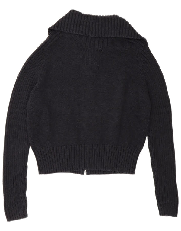 Maglione cardigan con zip intera da donna Marks & Spencer UK 14 grande blu navy