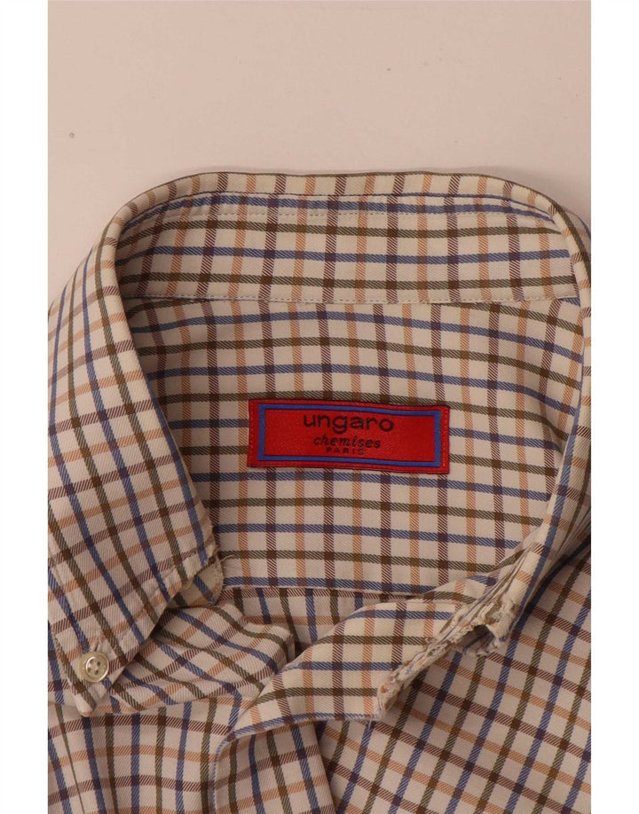 Camicia Ungaro da uomo vestibilità classica XL a quadri beige