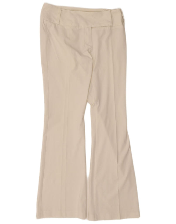 Sisley Pantalon décontracté évasé pour femme IT 44 Medium W30 L32 Blanc Polyester
