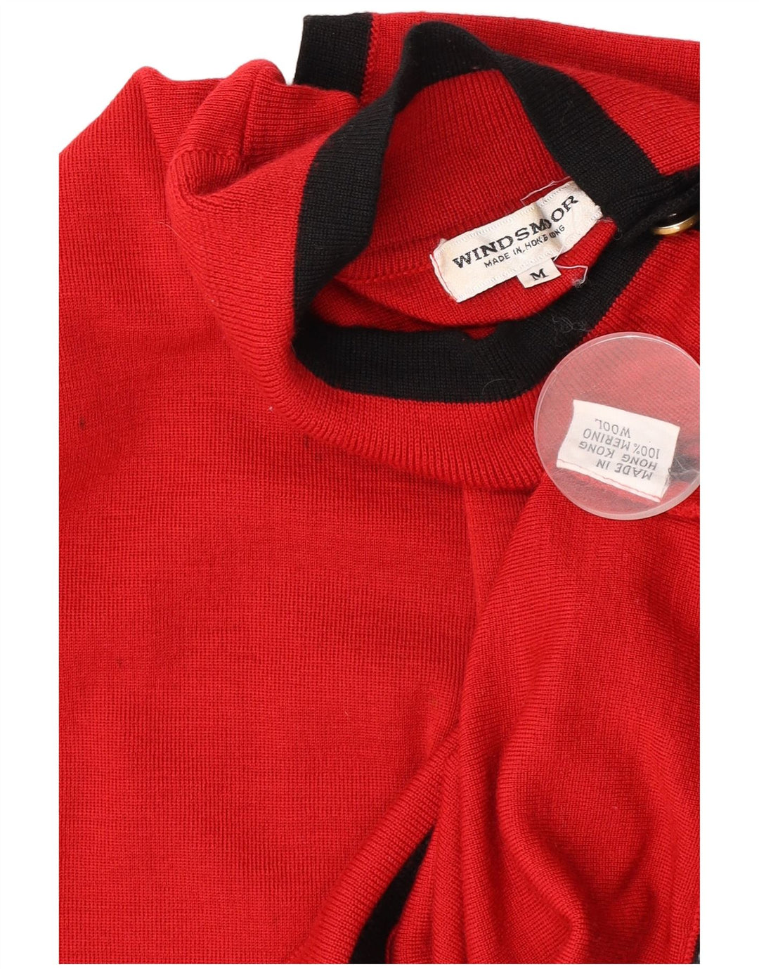 Maglione da donna Windsmoor con collo a bottoni UK 14 Blocco colore rosso medio