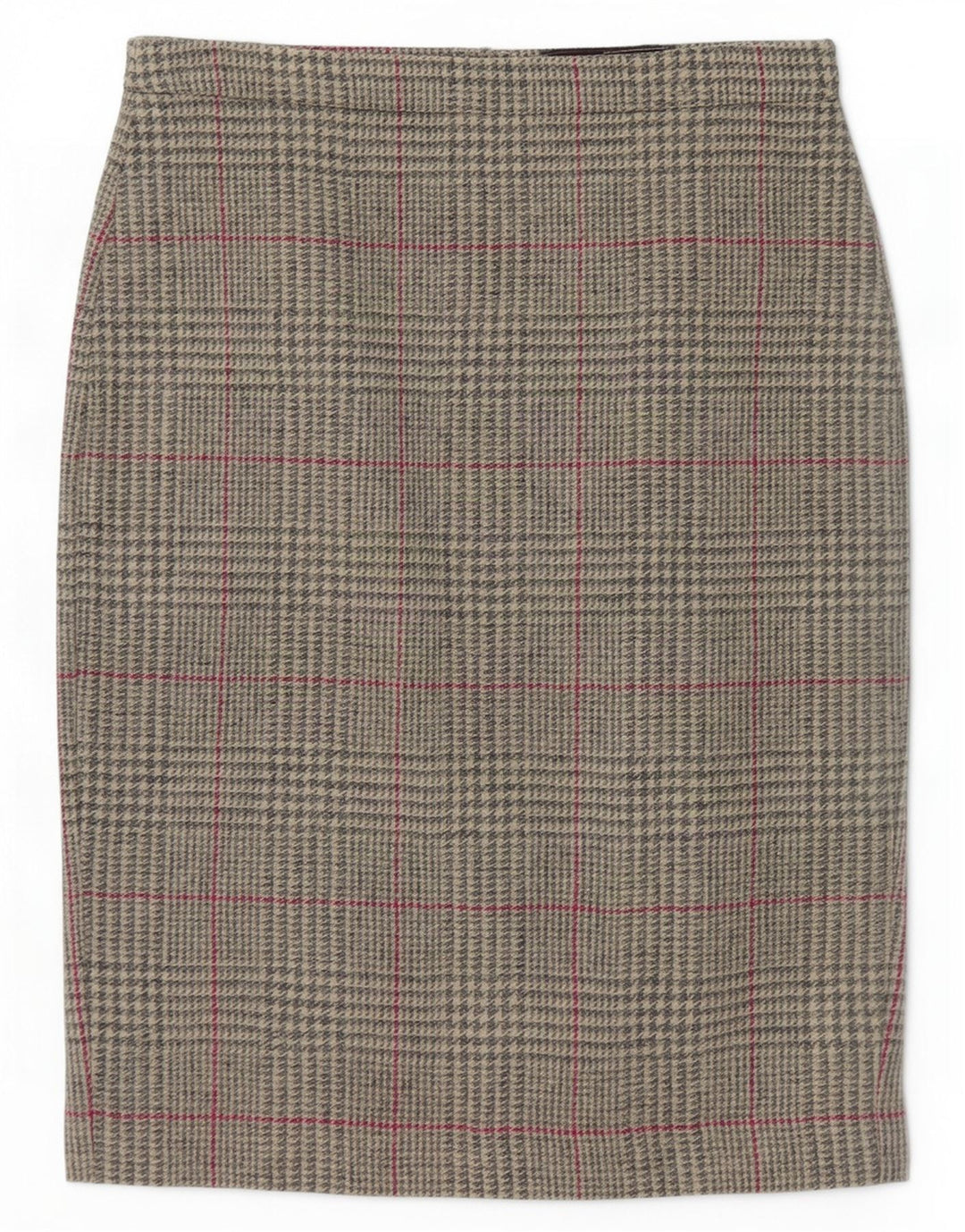 Чистая женская юбка-карандаш UK 12 Medium W30 Серая клетчатая шерсть
