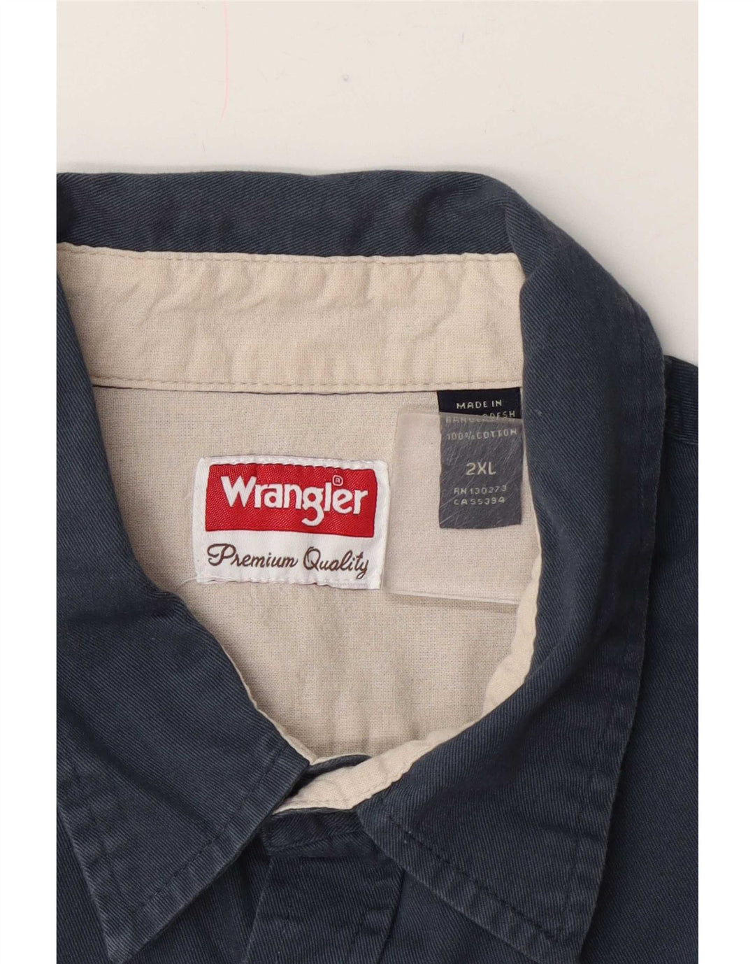 Wrangler Mens Shirt 2XL Navy Blue Cotton
