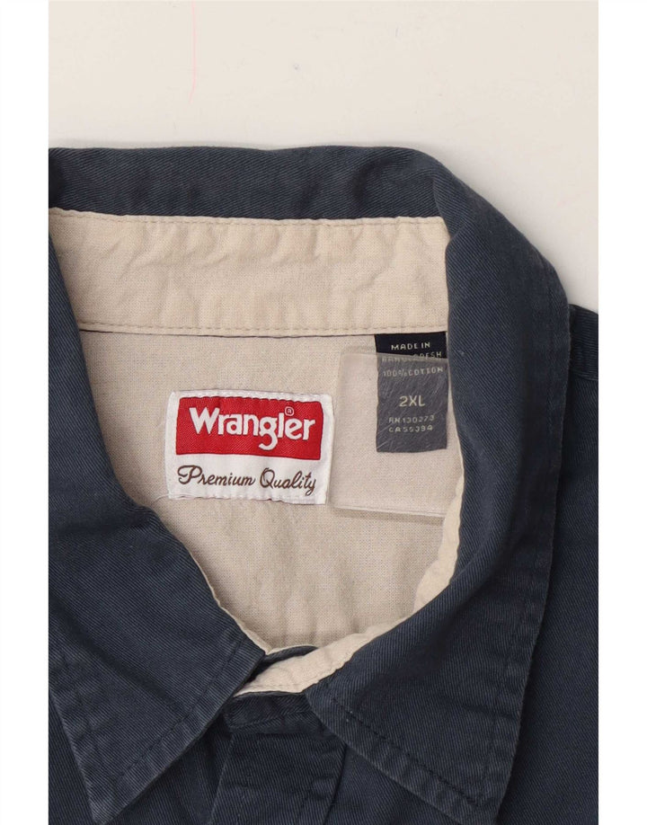 Wrangler Mens Shirt 2XL Navy Blue Cotton