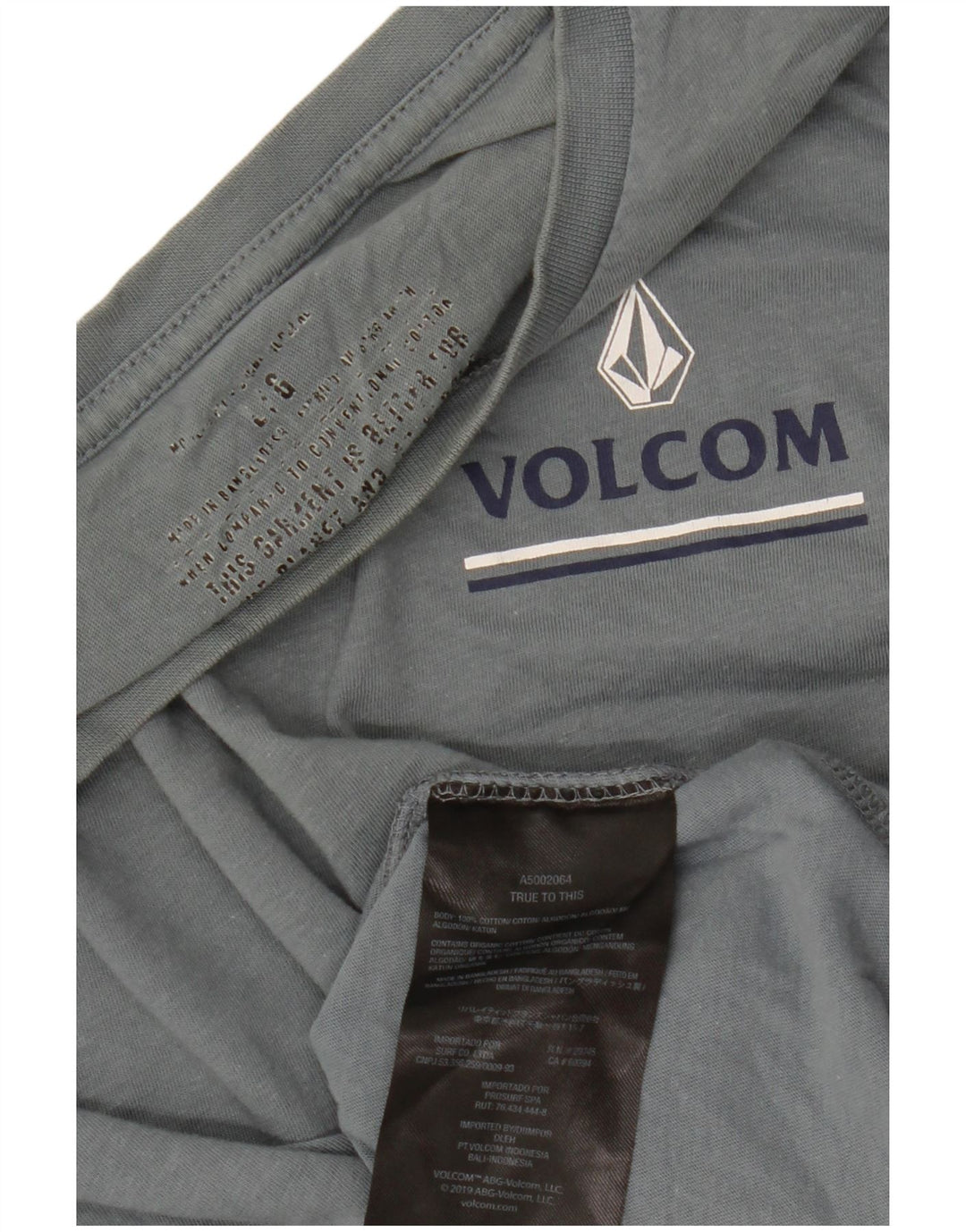 VOLCOM Womens Graphic T-Shirt Top UK 16 Large Blue Cotton