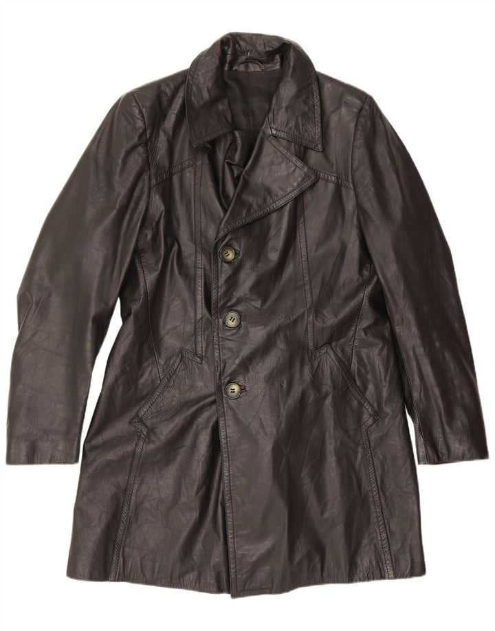 manteau en cuir homme vintage UK 38 Noir Moyen