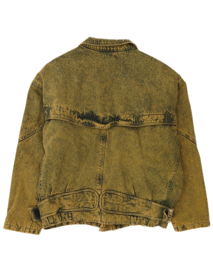 Ulfa Mens Loose Fit Denim Jacket UK 38 Medium Yellow Cotton 80s