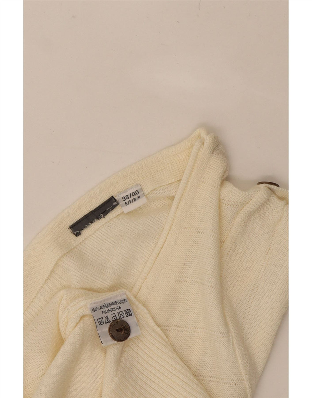 VINTAGE Womens Vest Tank Top EU 38/40 Medium Off White Acrylic Vintage Vintage and Second-Hand Vintage from Messina Hembry 