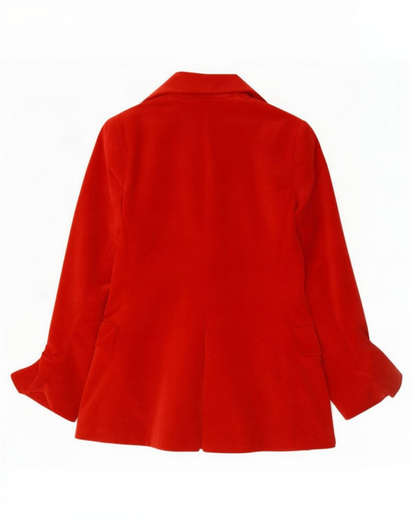 Vintage Womens Full Zip Velvet Blazer Jacket UK 10 Small Red