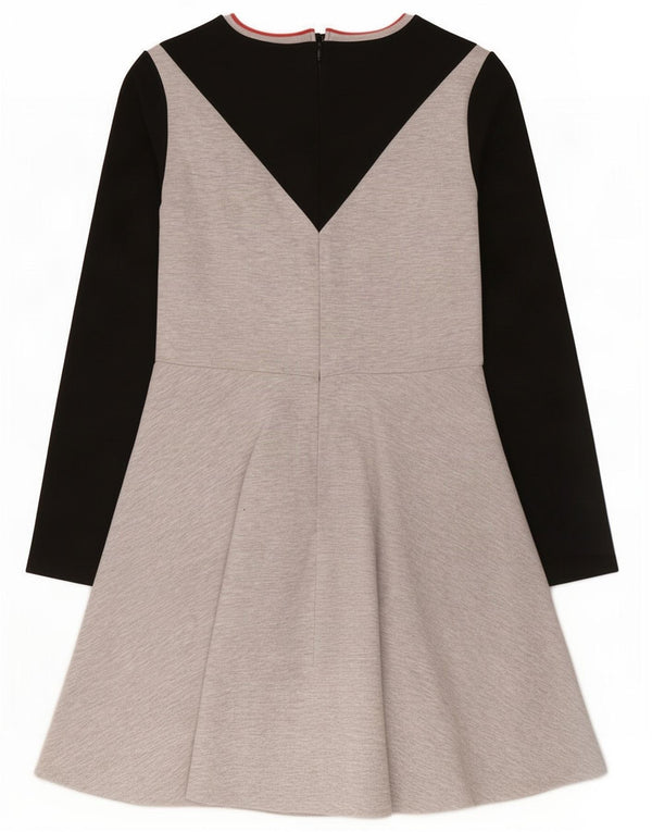 Marks & Spencer Girls Long Sleeve A-Line Dress 14-15 Years Grey Colourblock