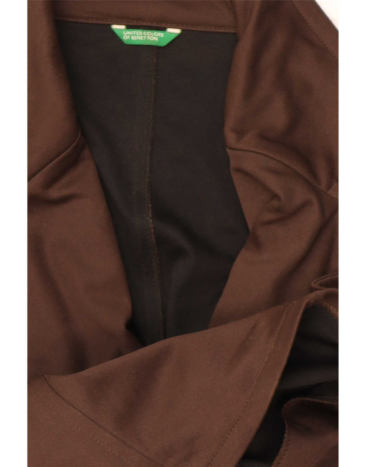 Benetton Damen Zweireiher-Blazerjacke IT 40 Small Braun Polyester