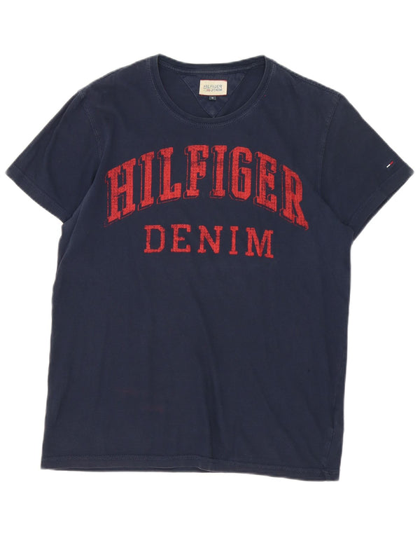 Tommy Hilfiger Camiseta gráfica para hombre Top Medium Azul marino Algodón