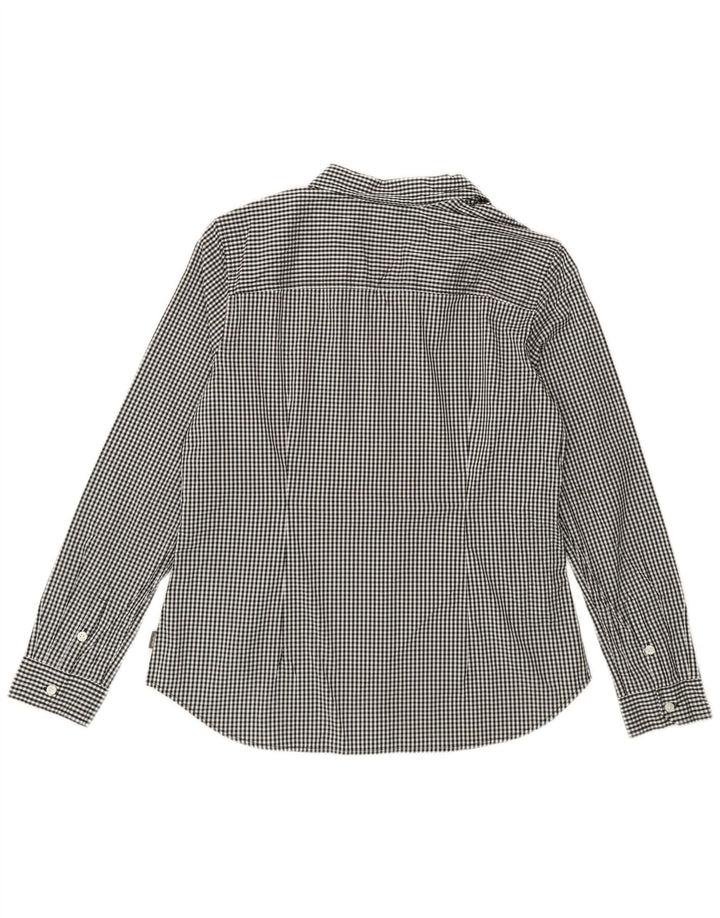 Koszula damska Eddie Bauer UK 16, duża, czarna, bawełniana w kratkę