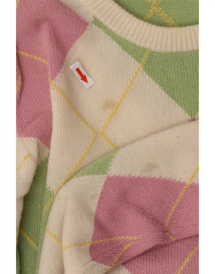 Maglione da uomo girocollo Pringle, maglione medio, multicolore, a rombi/diamante