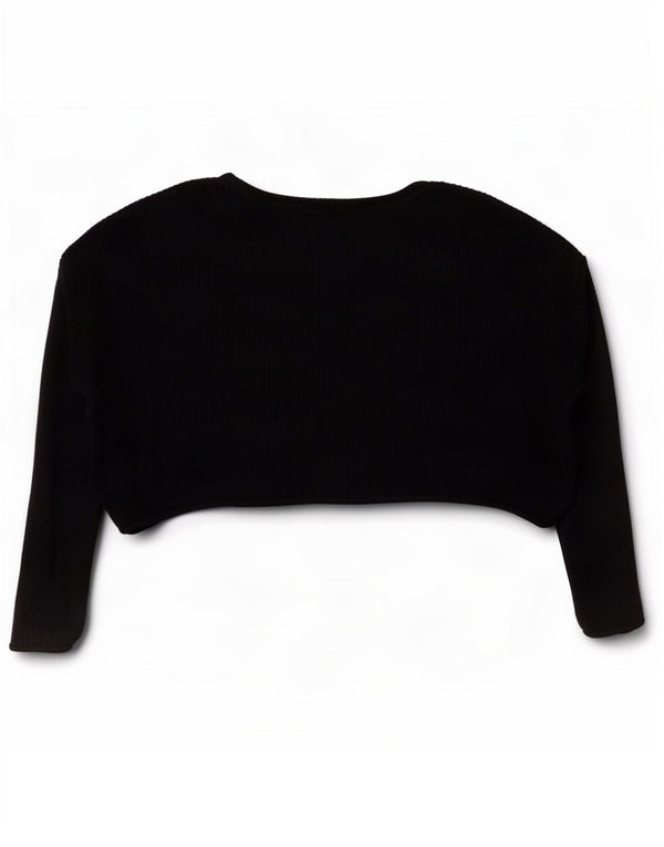 Maglione corto con scollo a barca oversize da donna Zara UK 14 medio nero