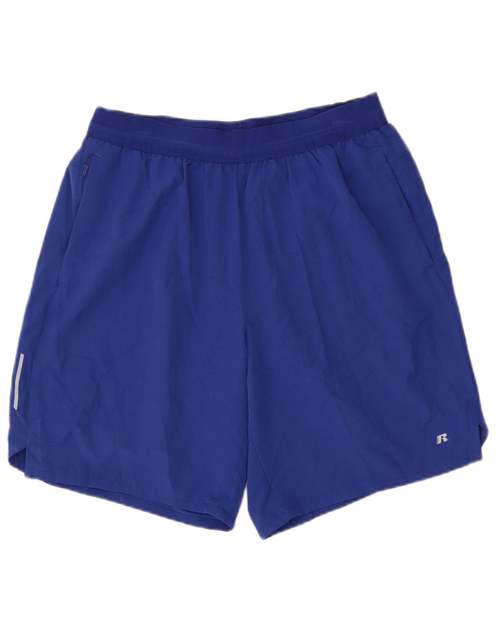 Russell Athletic Mens Dri-Power Sport Shorts Large Blue Polyester