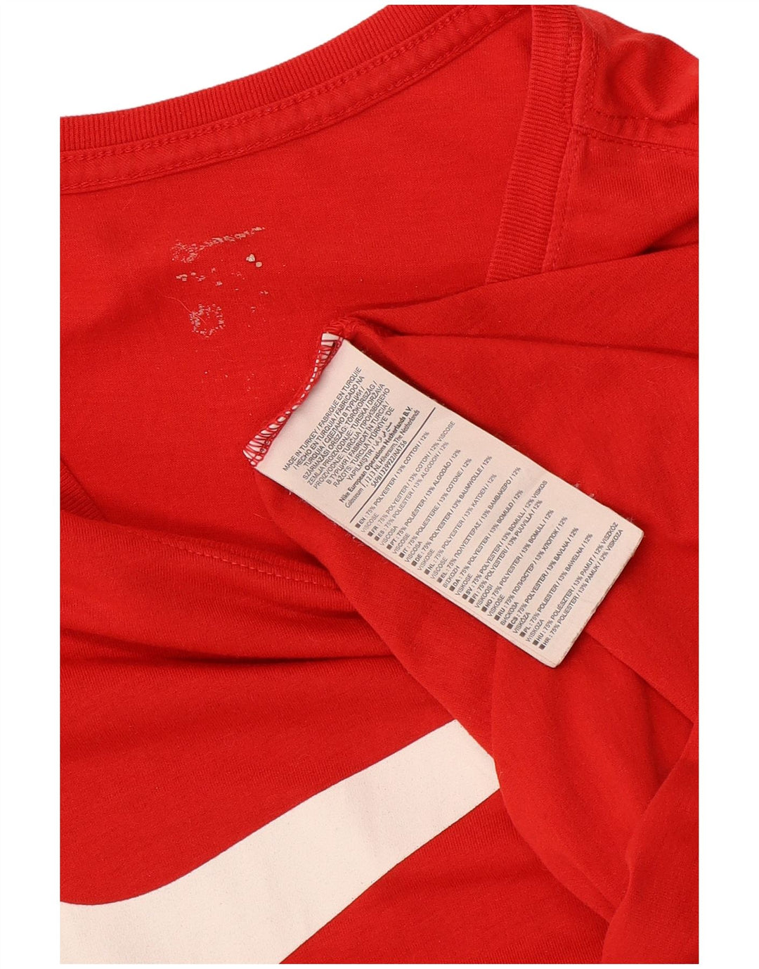 NIKE Mens Graphic T-Shirt Top Large Red Polyester