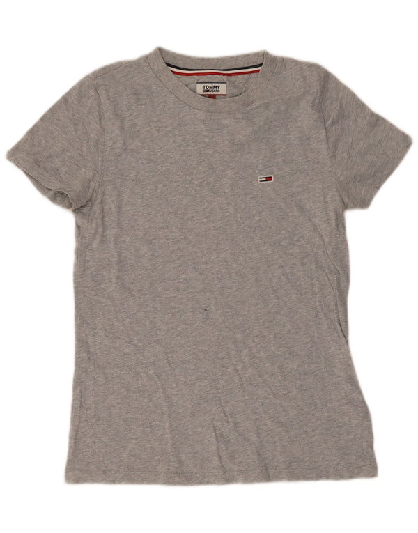 Tommy Hilfiger Womens T-Shirt Top UK 6 XS Grey Cotton