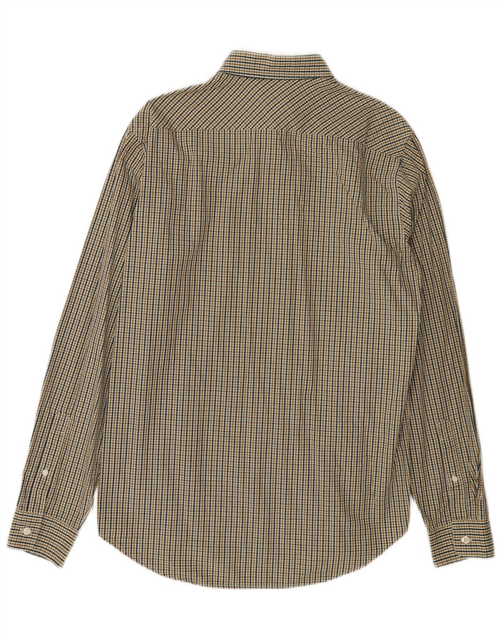 TIMBERLAND Mens Slim Fit Shirt Large Brown Check Cotton