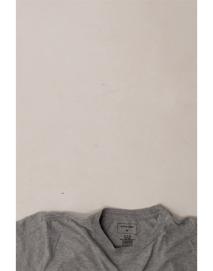QUIKSILVER Mens Regular Fit Graphic T-Shirt Top Medium Grey Flecked Cotton Vintage Quiksilver and Second-Hand Quiksilver from Messina Hembry 
