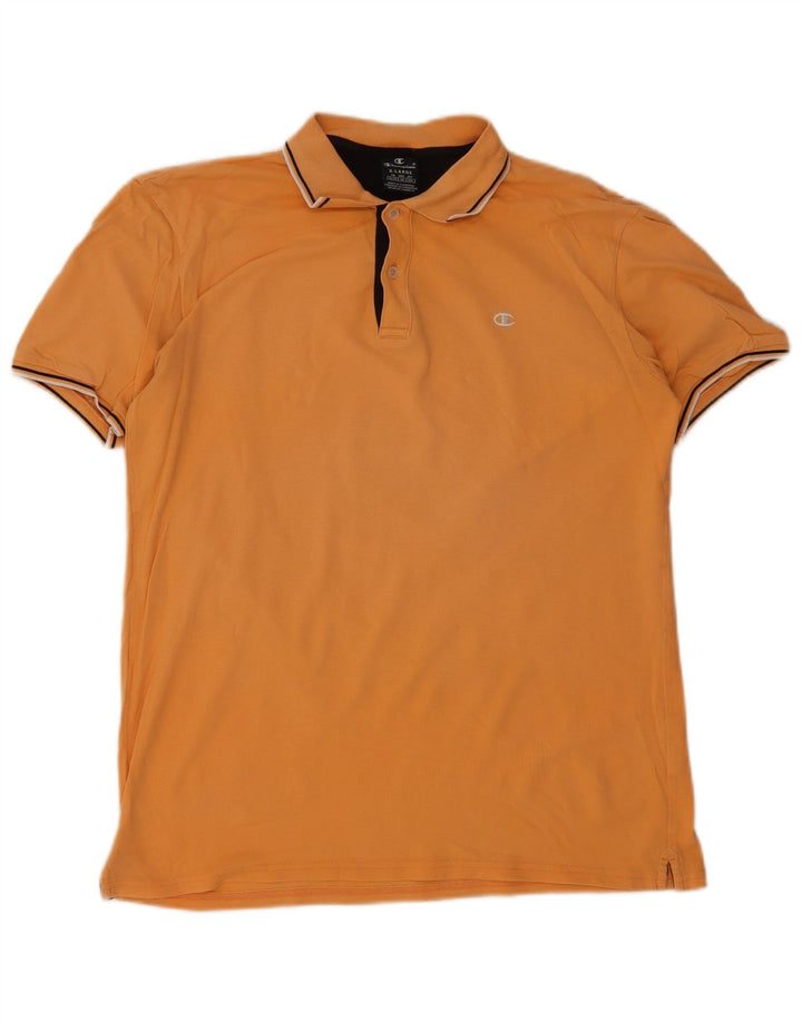 Champion Mens Polo Shirt XL Orange Striped