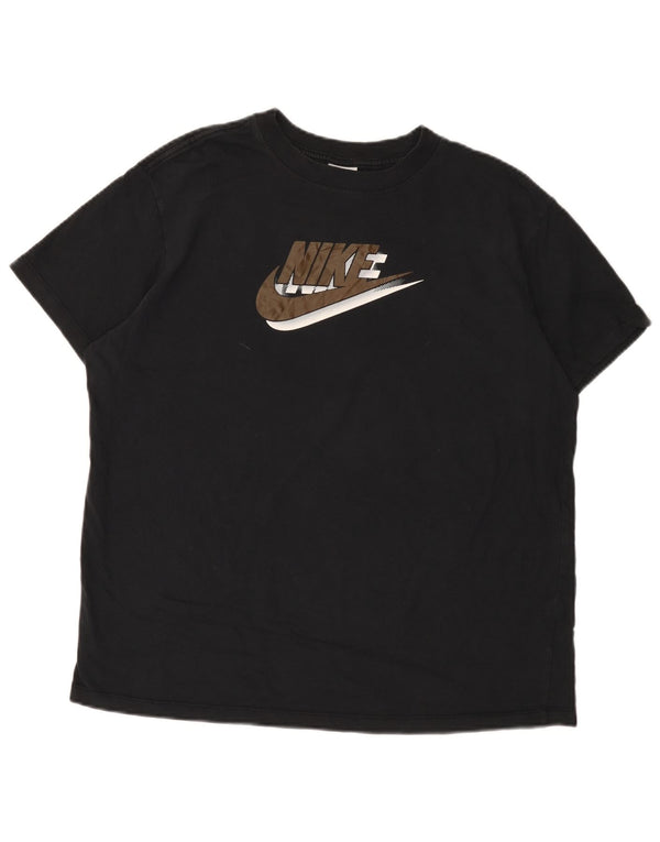 Tricou grafic supradimensionat Nike pentru bărbați Top mediu din bumbac negru
