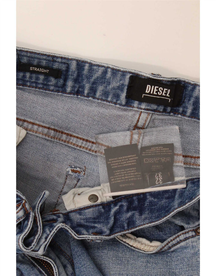 Diesel Mens Straight Jeans W32 L32 Blue Cotton