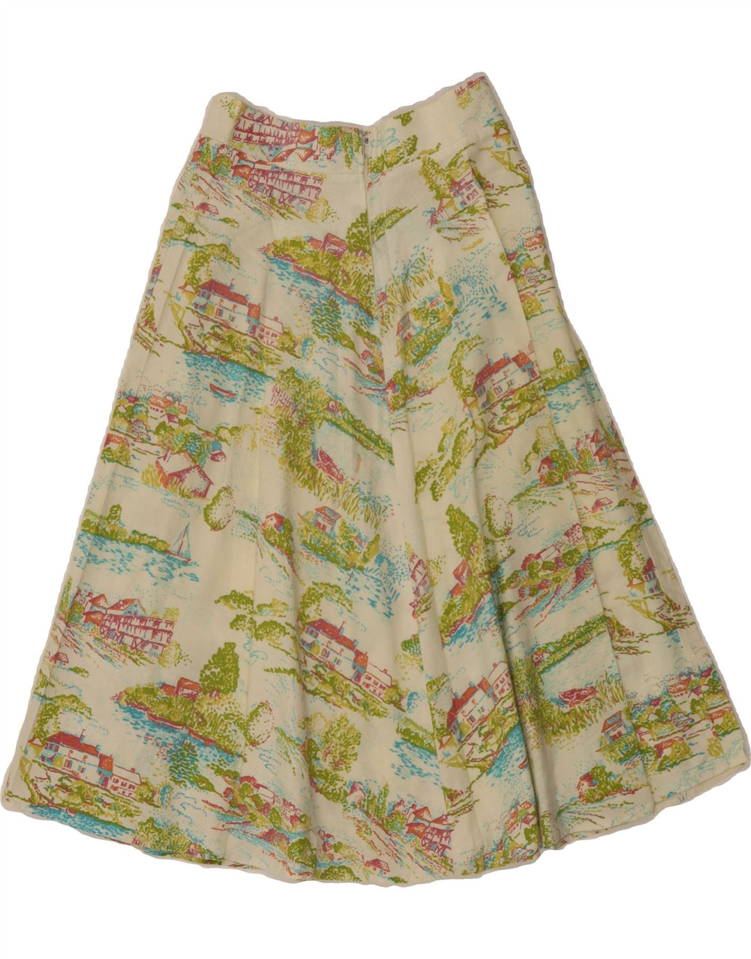 VINTAGE Womens Abstract Pattern A-Line Skirt W24 Small  Green Vintage Vintage and Second-Hand Vintage from Messina Hembry 