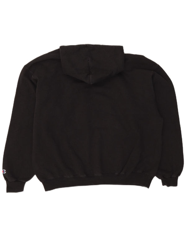 Felpa con cappuccio da uomo Champion XL in cotone nero