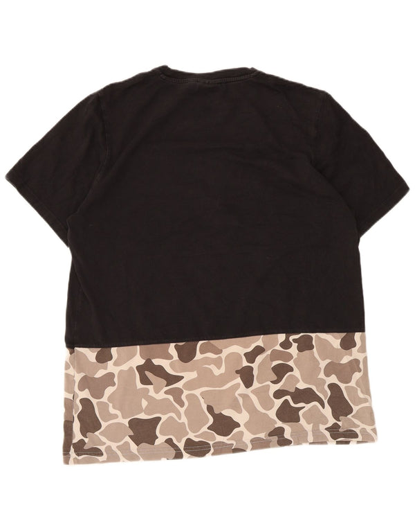 Adidas Mens Graphic T-Shirt Top Medium Black Camouflage Cotton