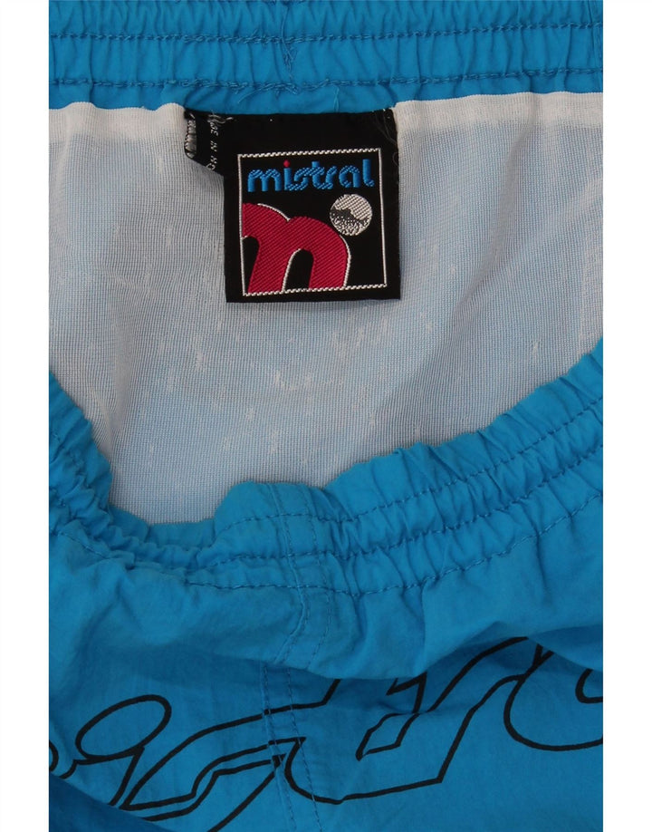 MISTRAL Mens Graphic Swimming Shorts XL Blue Vintage Mistral and Second-Hand Mistral from Messina Hembry 