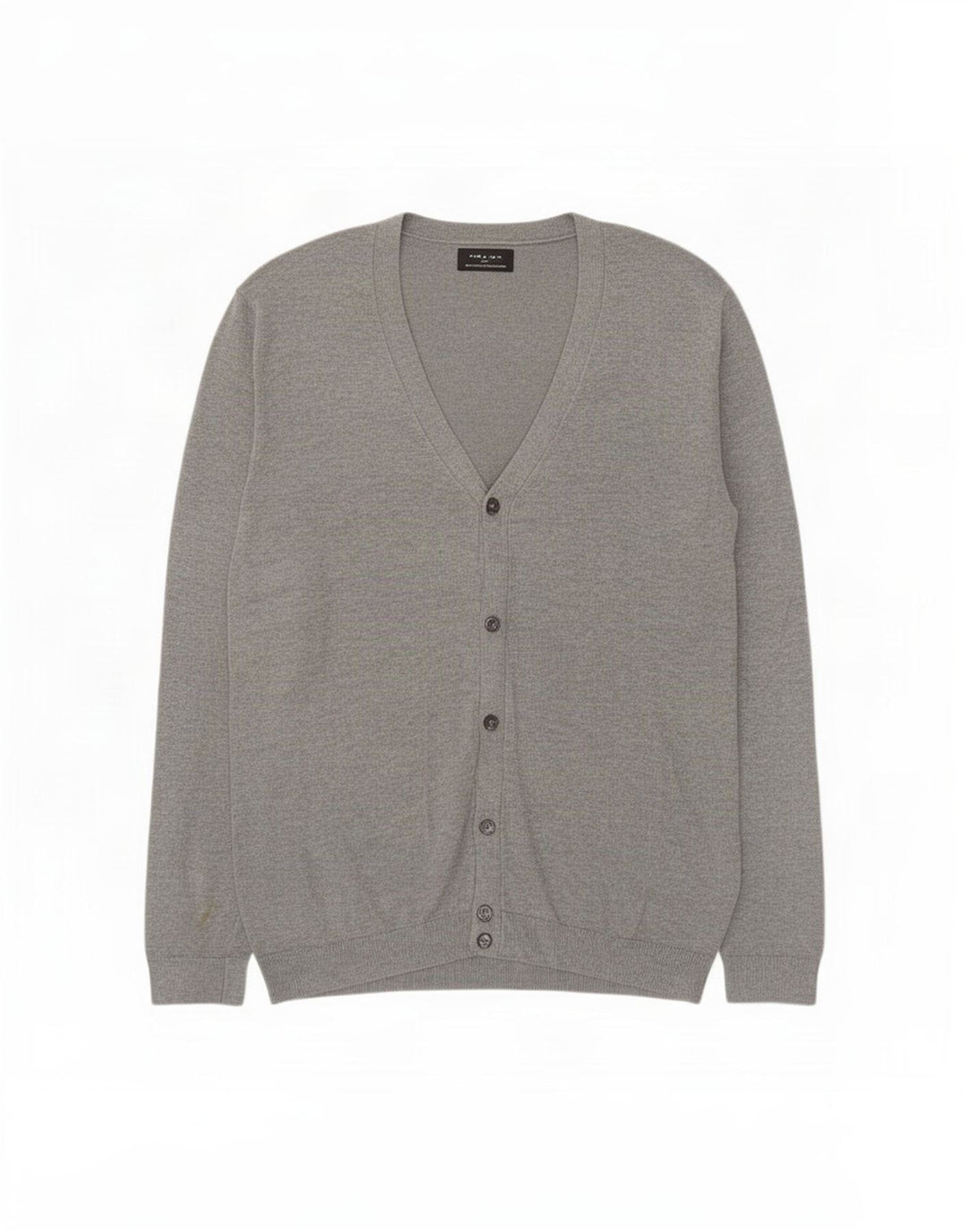Zara Mens Cardigan Sweater Large Grey Flecked