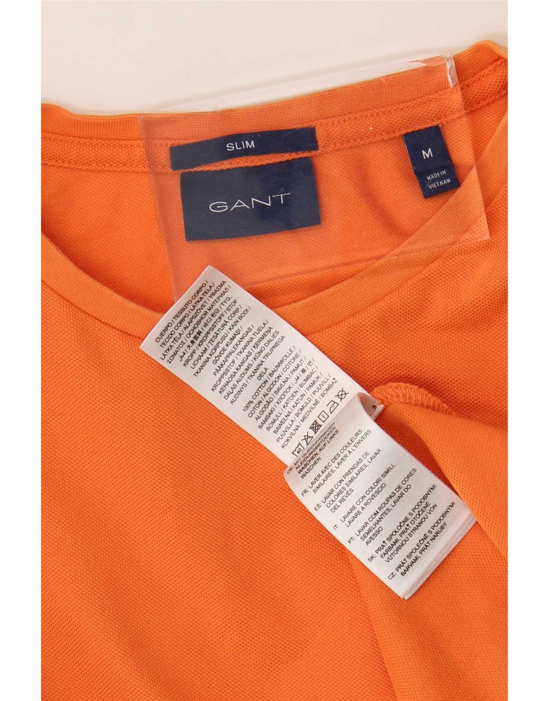Gant Mens Slim Fit T-Shirt Top Medium Orange Cotton