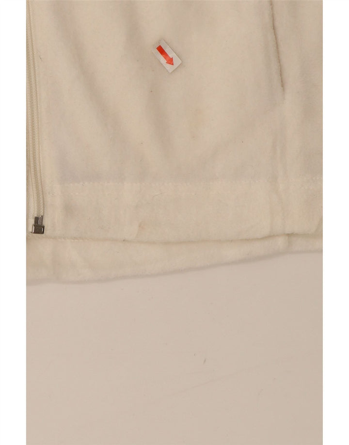 COLUMBIA Womens Fleece Jacket UK 14 Medium Off White Polyester Vintage Columbia and Second-Hand Columbia from Messina Hembry 