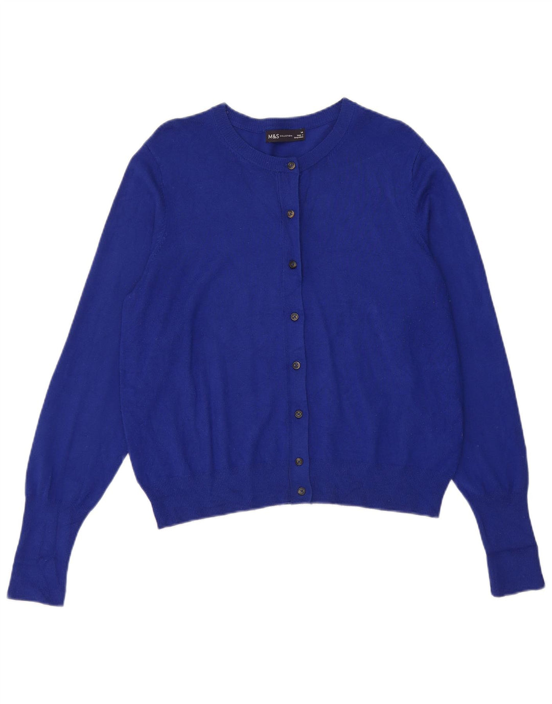 Marks & Spencer Womens Cardigan Sweater UK 14 Medium Blue Viscose