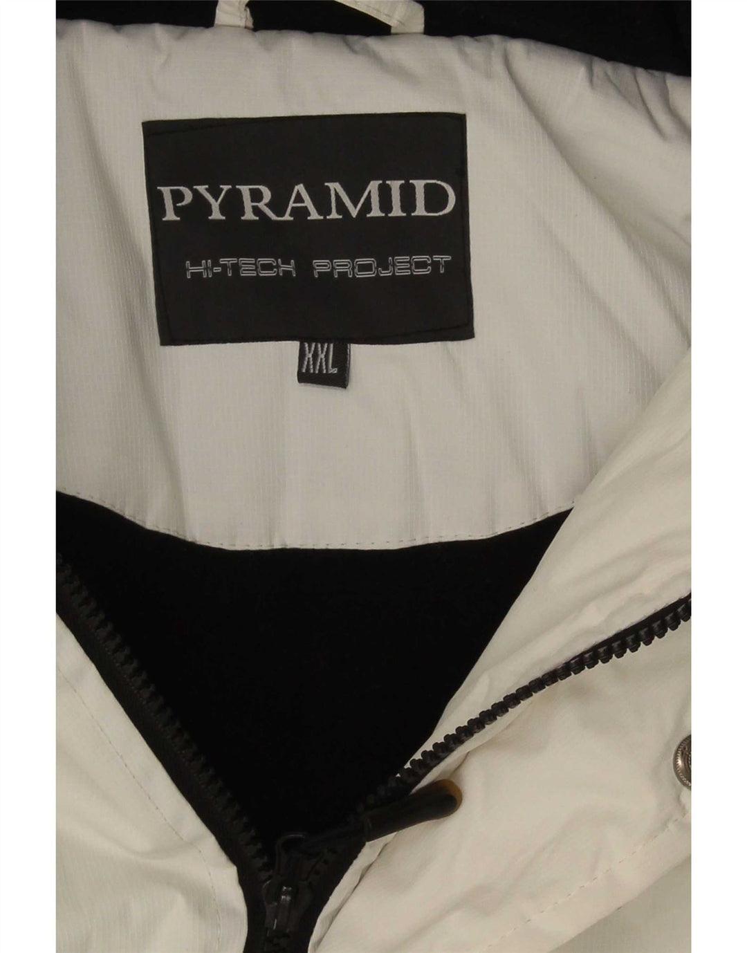 Pyramid Mens Hooded Ski Jacket UK 44 2XL White Colourblock