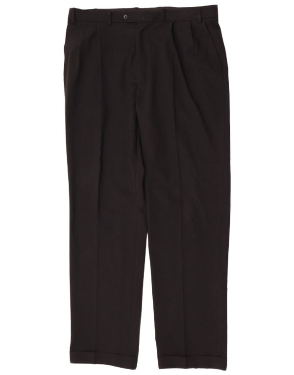 Marks & Spencer Herren-Anzughose, normal, W38, L33, Schwarz, Polyester