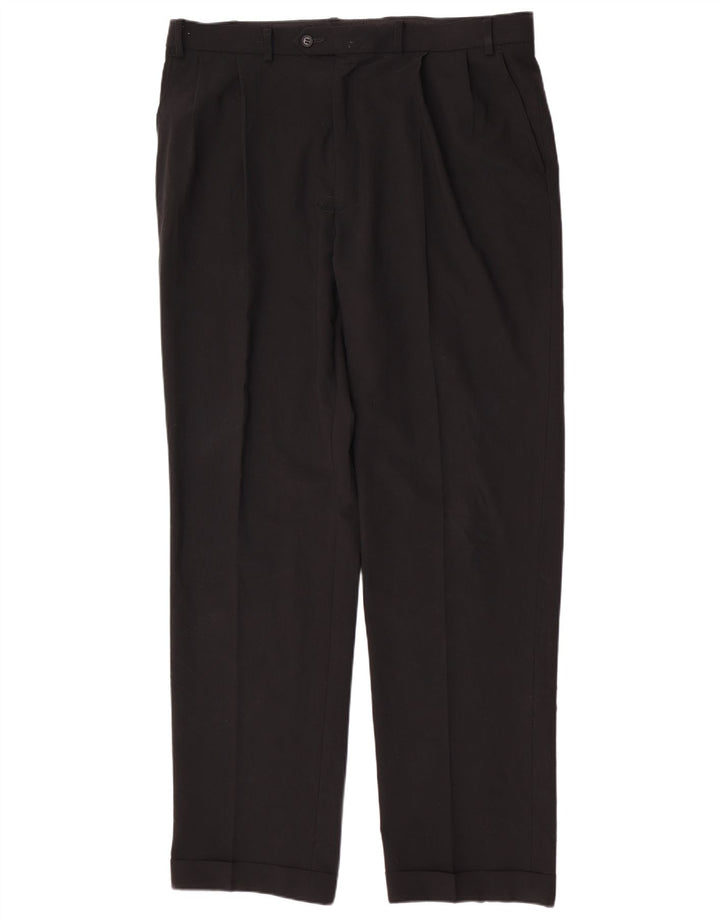 Marks & Spencer Pantalon de costume classique pour homme W38 L33 Noir Polyester