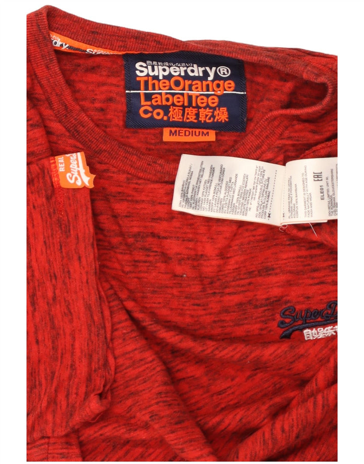 SUPERDRY Mens T-Shirt Top Medium Red Flecked Cotton