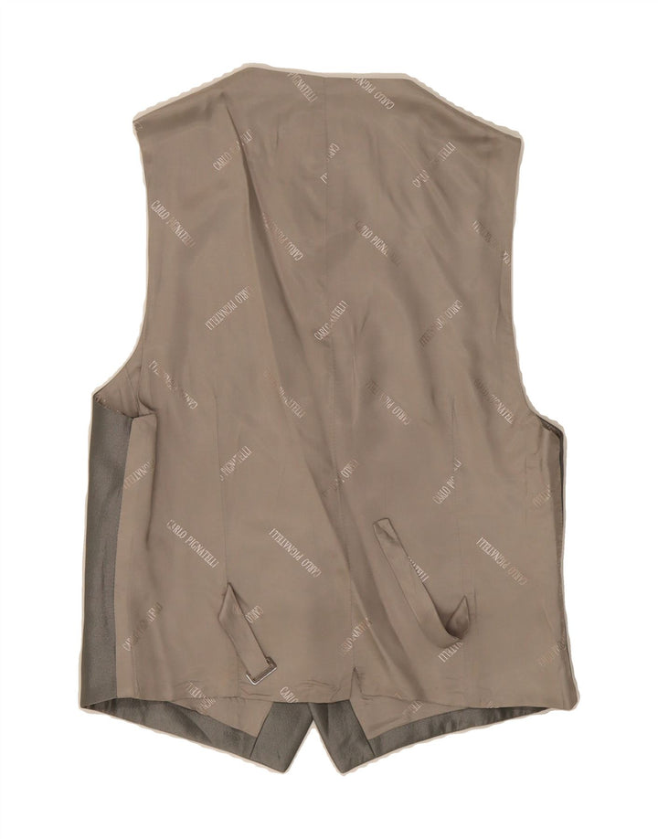 CARLO PIGNATELLI Mens Graphic Waistcoat Small Grey Acetate Vintage Carlo Pignatelli and Second-Hand Carlo Pignatelli from Messina Hembry 