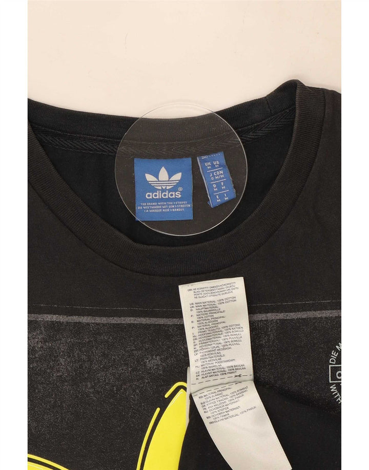 Tricou grafic Adidas pentru bărbați Top mediu negru bumbac